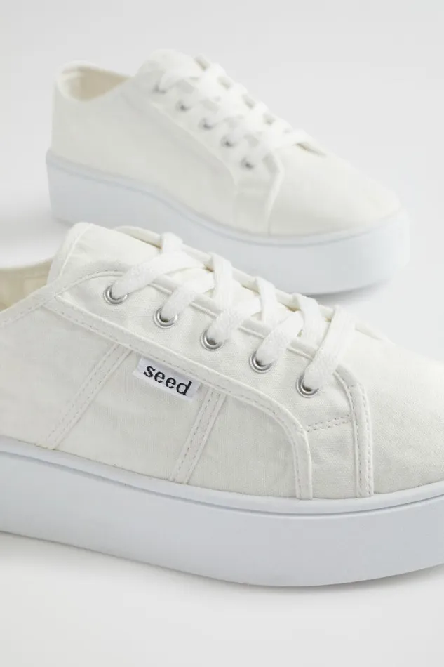 Sneakers Woman Seed Heritage Billie Flatform Sneaker White