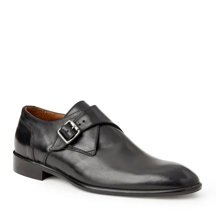 Solero Classic Leather Single Monk StrapBlack Men Bruno Magli Dress Shoes
