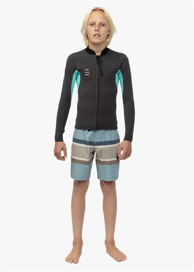 Solid Set Boys 2Mm Ls Wetsuit Jacket Phantom Men Vissla Wetsuits