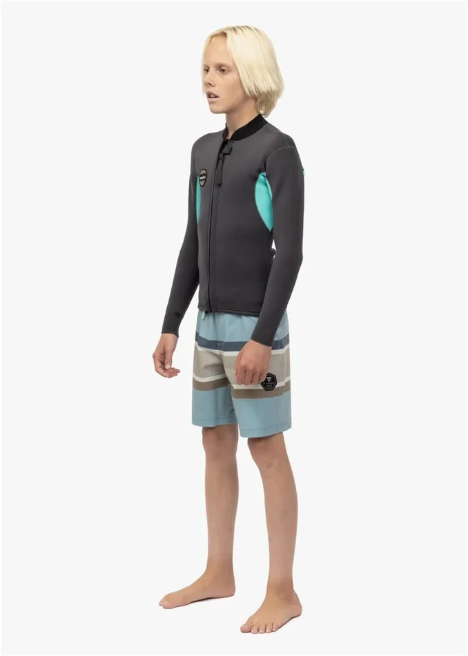 Solid Set Boys 2Mm Ls Wetsuit Jacket Phantom Men Vissla Wetsuits