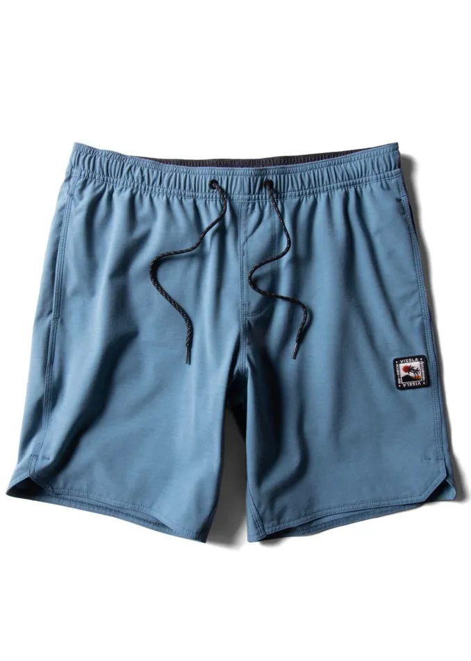 Solid Sets 175quot Ecolastic Tidal Blue Men Vissla Boardshorts