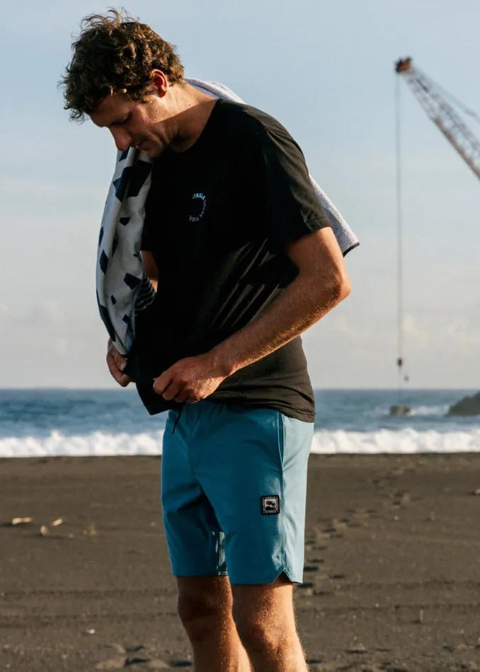 Solid Sets 175quot Ecolastic Tidal Blue Men Vissla Boardshorts