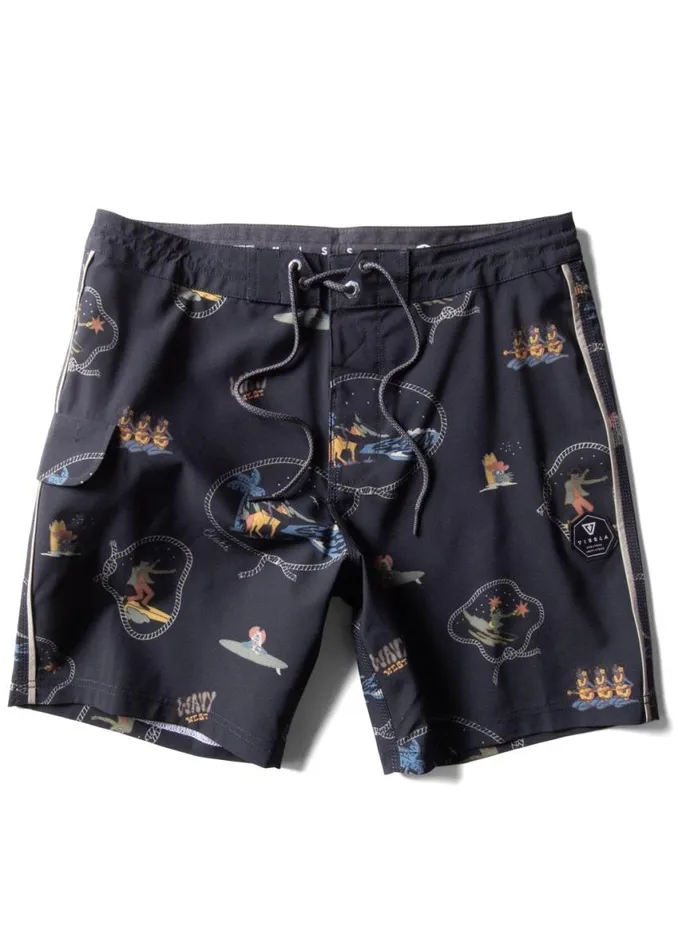 Soren Wavy West 175quot Boardshort Black Men Vissla Boardshorts