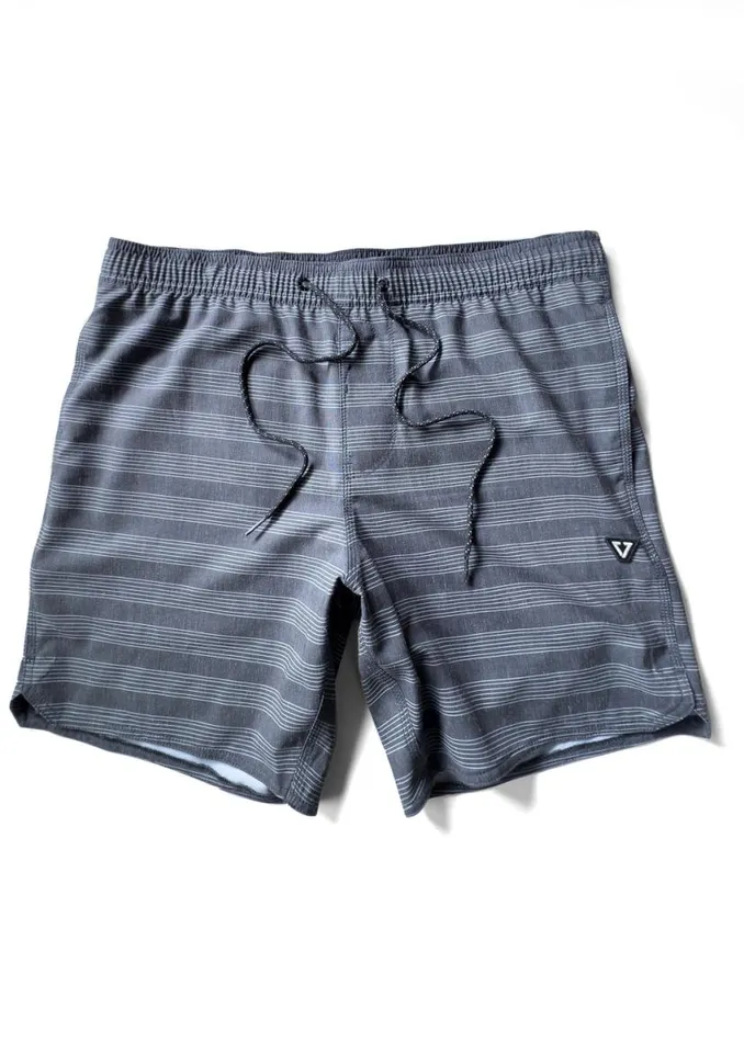 Stoke039M 165quot Ecolastic Black Stripe Men Vissla Boardshorts