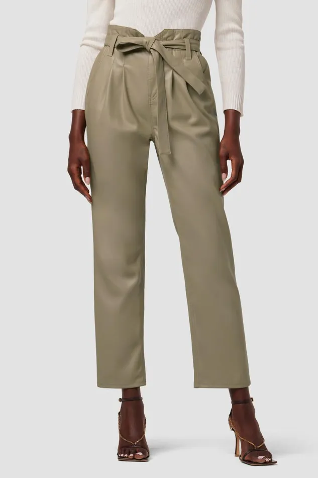 Straight Women Hudson Jeans Remi HighRise Paper Bag Vegan Leather Ankle Pant Chinchilla Straight Women Hudson Jeans Remi HighRise Paper Bag Vegan Leather Ankle Pant Chinchilla