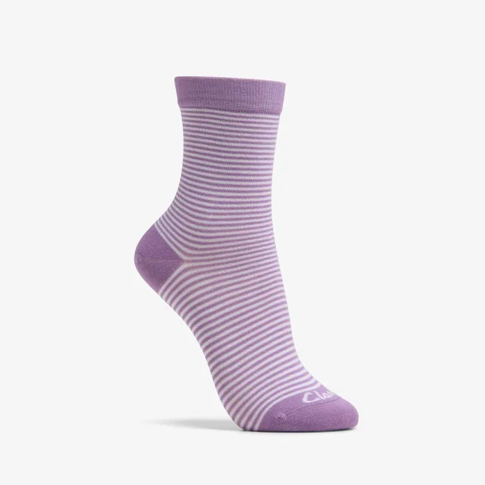 Stripe Crew Bamboo Sock Light Purple Women Clarks Accessories