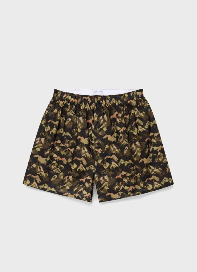 SUNSPEL Boxer Shorts Classic Boxer Shorts In Liberty Fabric Green Mount Olympus 8211 Men SUNSPEL Boxer Shorts Classic Boxer Shorts In Liberty Fabric Green Mount Olympus 8211 Men