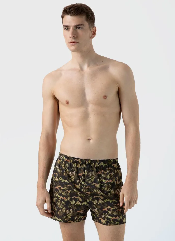 SUNSPEL Boxer Shorts Classic Boxer Shorts In Liberty Fabric Green Mount Olympus 8211 Men