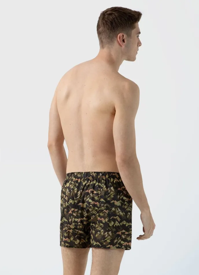 SUNSPEL Boxer Shorts Classic Boxer Shorts In Liberty Fabric Green Mount Olympus 8211 Men