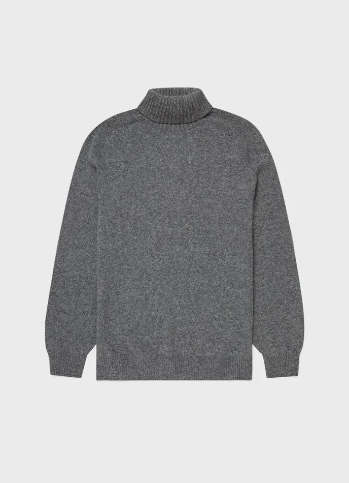 SUNSPEL Knitwear Lambswool Roll Neck Mid Grey Melange 8211 Men