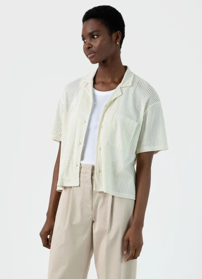 SUNSPEL Shirts and Blouses Lace Mesh Shirt Ecru 8211 Women