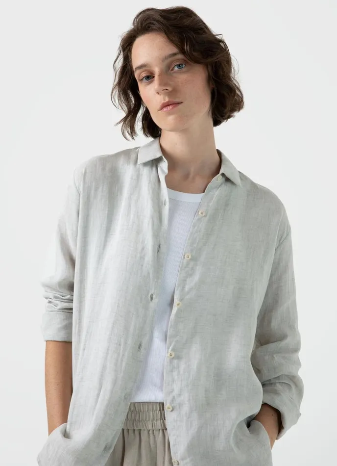 SUNSPEL Shirts and Blouses Linen Shirt Oatmeal Melange 8211 Women