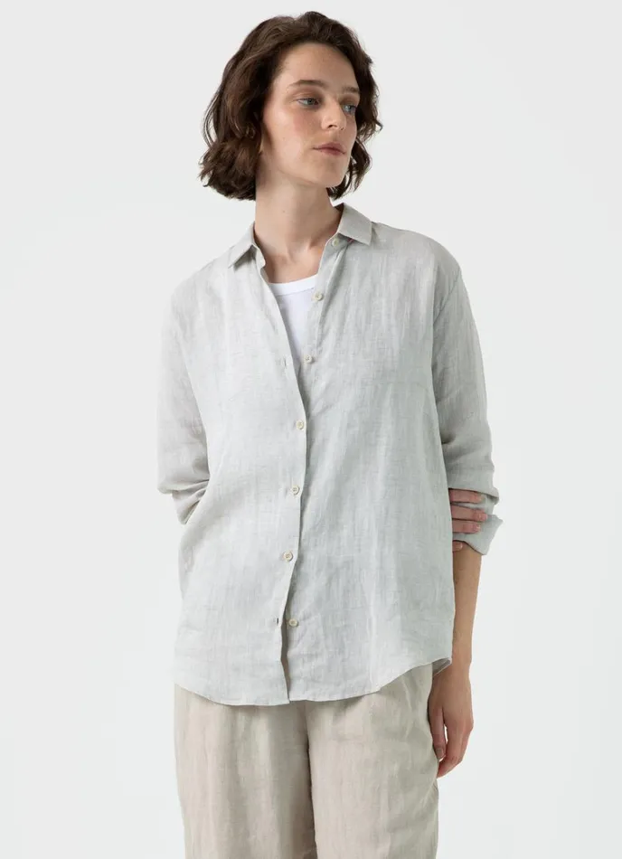 SUNSPEL Shirts and Blouses Linen Shirt Oatmeal Melange 8211 Women