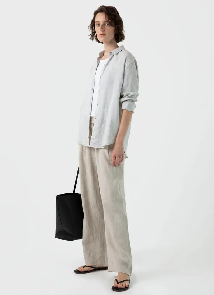 SUNSPEL Shirts and Blouses Linen Shirt Oatmeal Melange 8211 Women