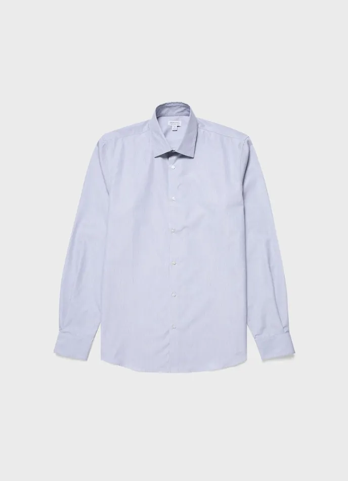 SUNSPEL Shirts Sea Island Cotton Shirt Navywhite 8211 Men