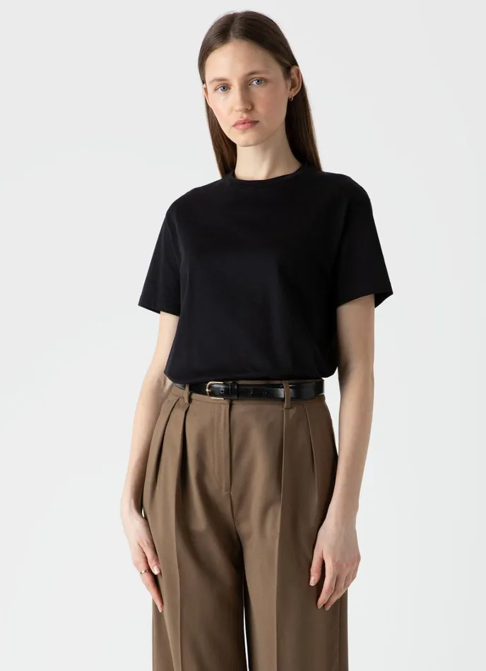 SUNSPEL Tshirts and Tops Boy Fit Tshirt Black 8211 Women