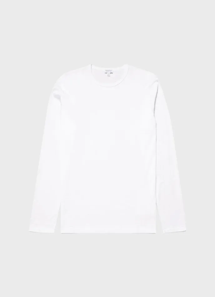 SUNSPEL Tshirts Long Sleeve Classic Tshirt White 8211 Men