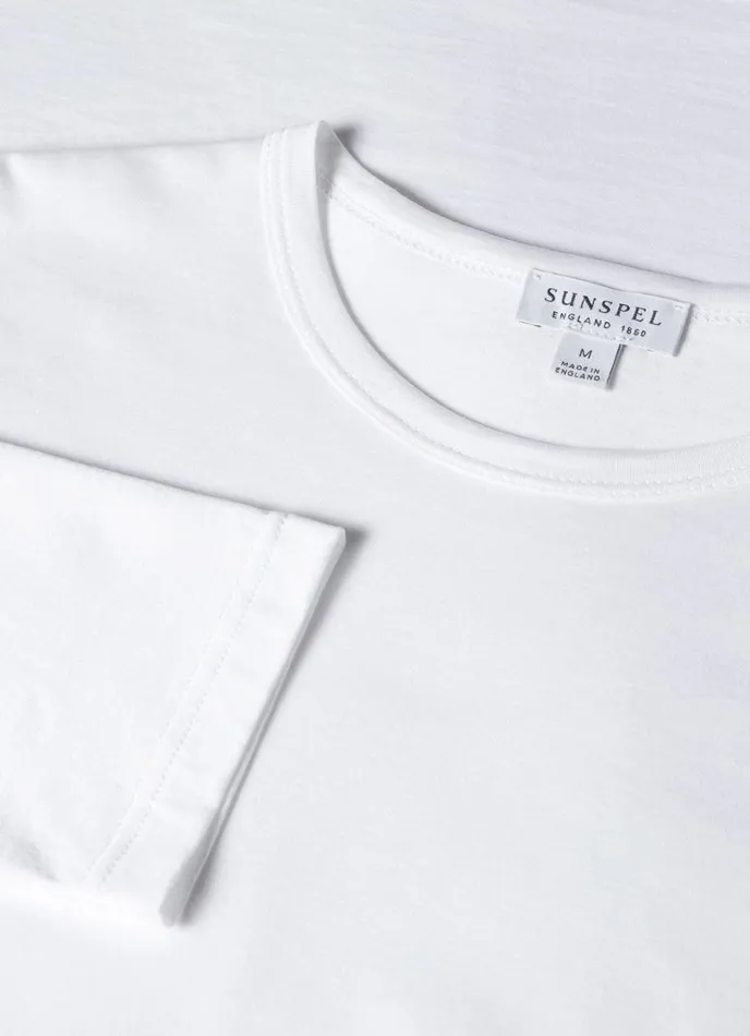SUNSPEL Tshirts Long Sleeve Classic Tshirt White 8211 Men