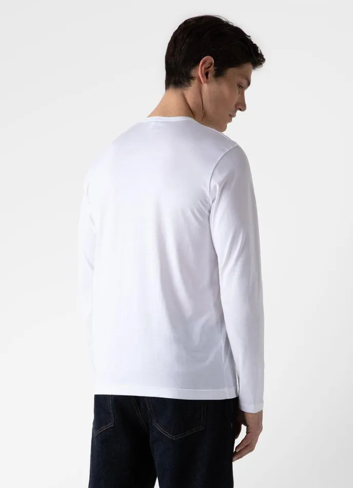 SUNSPEL Tshirts Long Sleeve Classic Tshirt White 8211 Men