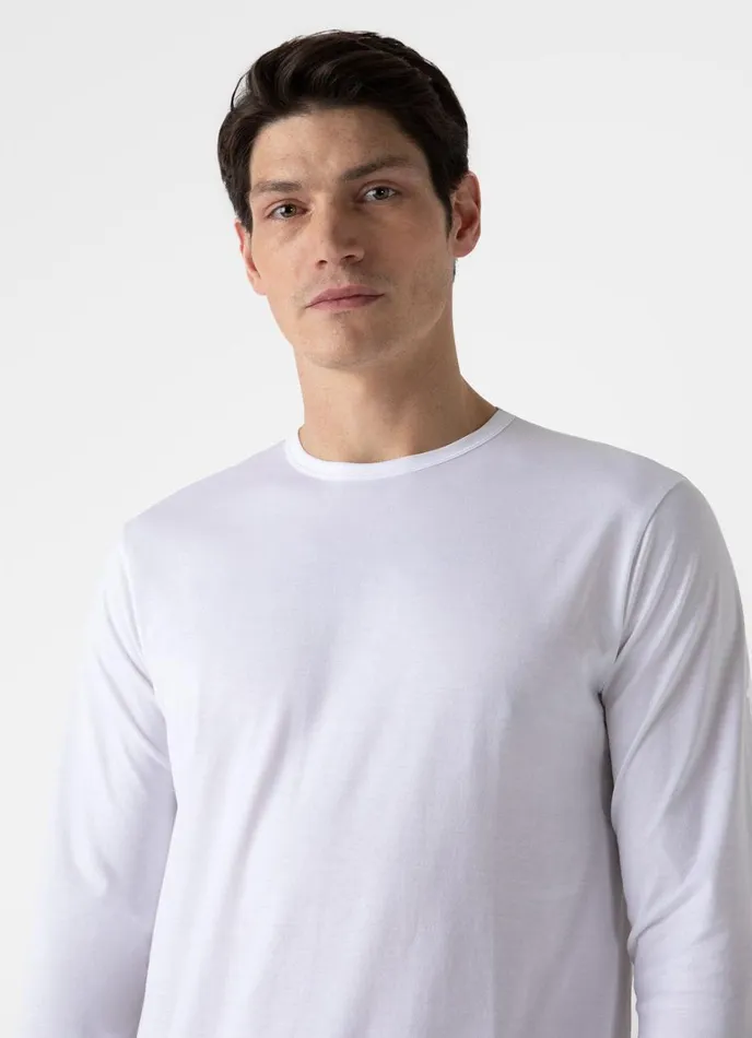 SUNSPEL Tshirts Long Sleeve Classic Tshirt White 8211 Men