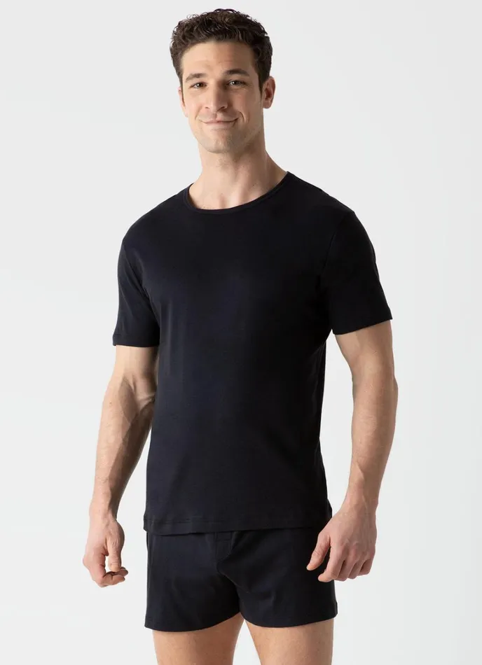 SUNSPEL Underwear Tops Sea Island Cotton Underwear Tshirt Black 8211 Men