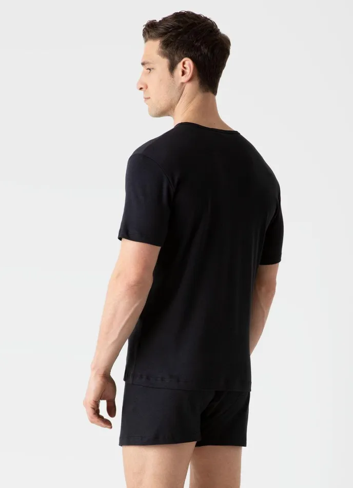 SUNSPEL Underwear Tops Sea Island Cotton Underwear Tshirt Black 8211 Men