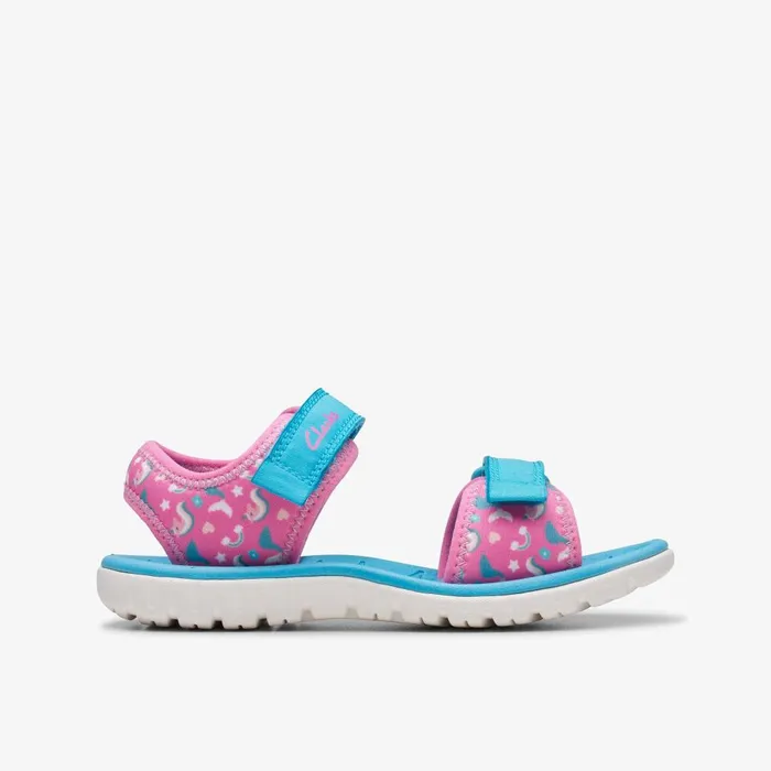 Surfing Tide Kid Hot Pink Kids Clarks Sandals
