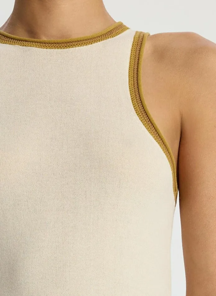 Sweaters Women ALC Nelly Contrast Trim Knit Tank Buttercream Sweaters Women ALC Nelly Contrast Trim Knit Tank Buttercream