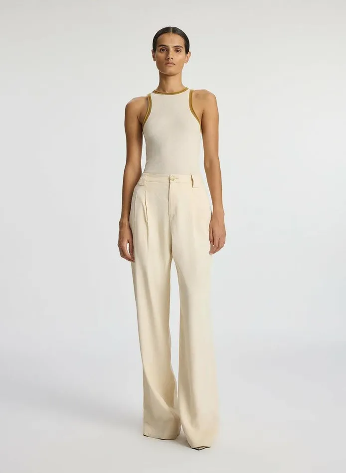 Sweaters Women ALC Nelly Contrast Trim Knit Tank Buttercream Sweaters Women ALC Nelly Contrast Trim Knit Tank Buttercream