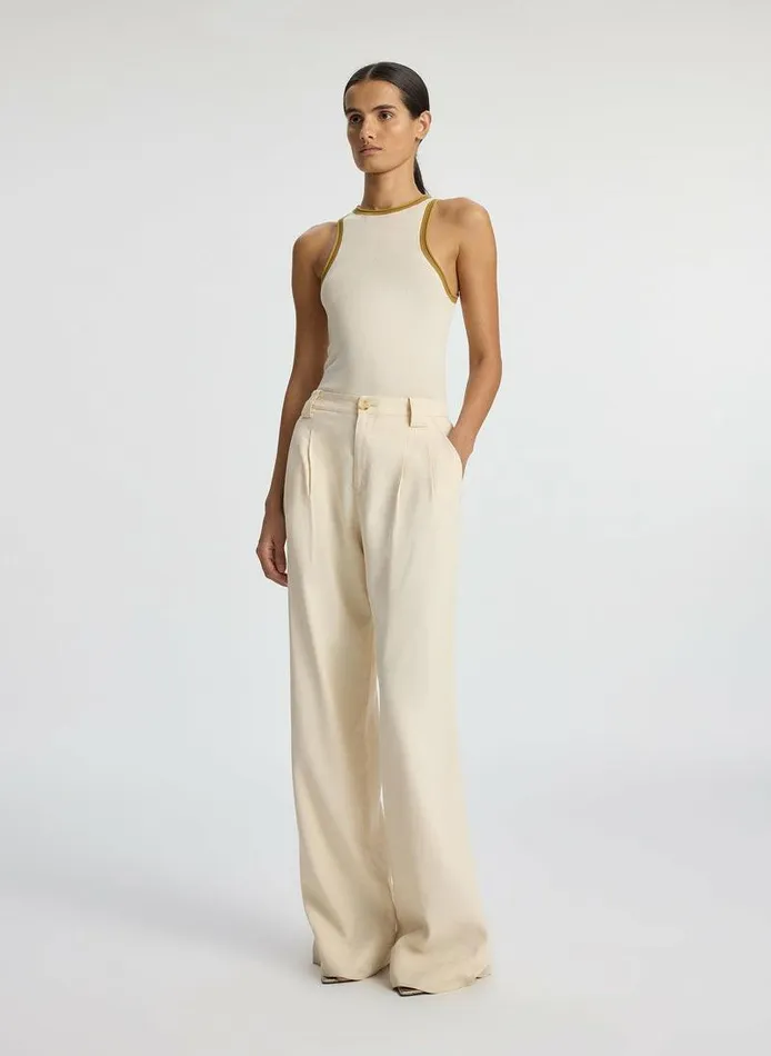 Sweaters Women ALC Nelly Contrast Trim Knit Tank Buttercream Sweaters Women ALC Nelly Contrast Trim Knit Tank Buttercream