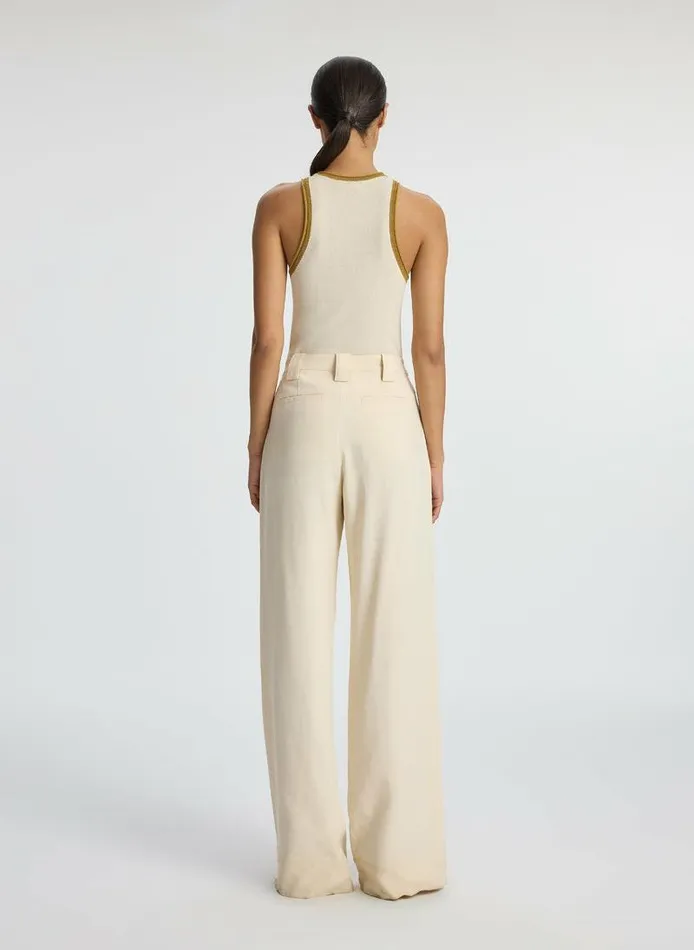 Sweaters Women ALC Nelly Contrast Trim Knit Tank Buttercream Sweaters Women ALC Nelly Contrast Trim Knit Tank Buttercream