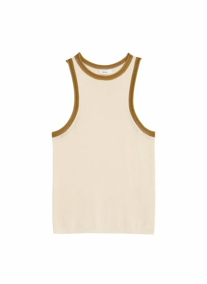 Sweaters Women ALC Nelly Contrast Trim Knit Tank Buttercream Sweaters Women ALC Nelly Contrast Trim Knit Tank Buttercream