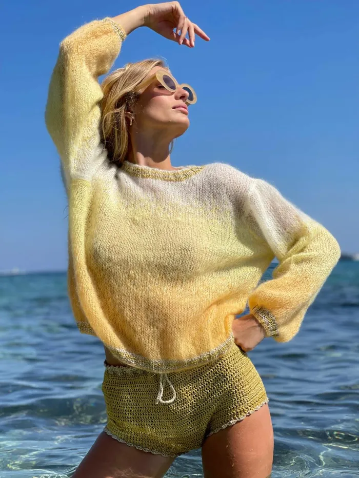 Sweaters Women Rose Carmine SWEATER TIEandDYE YELLOW
