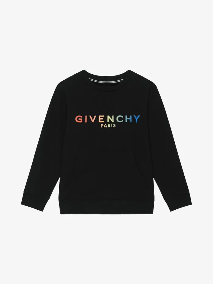 Sweatshirt In Embroidered Fleece Black Kids Givenchy