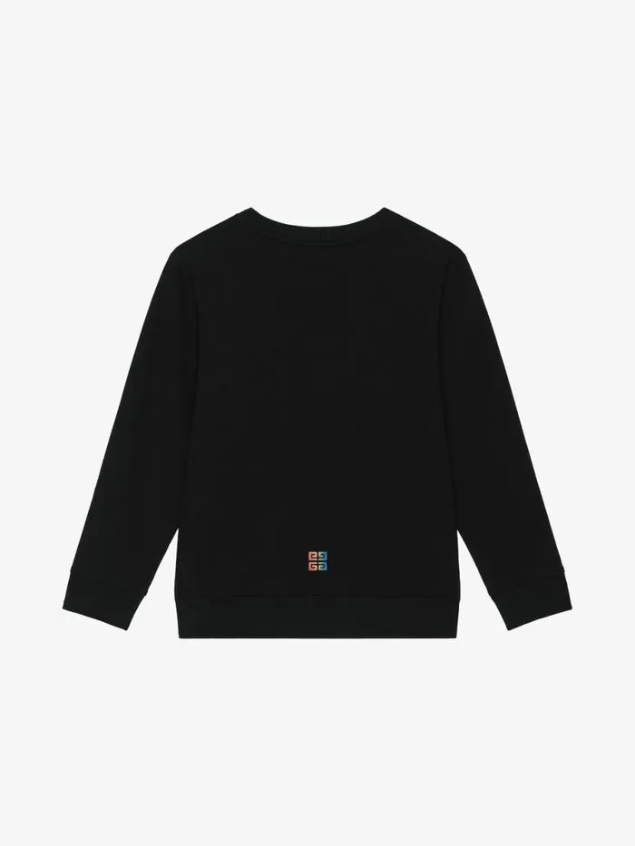 Sweatshirt In Embroidered Fleece Black Kids Givenchy