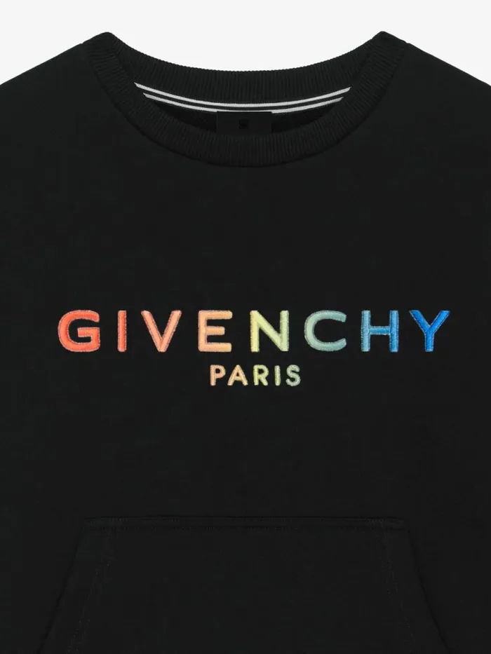 Sweatshirt In Embroidered Fleece Black Kids Givenchy