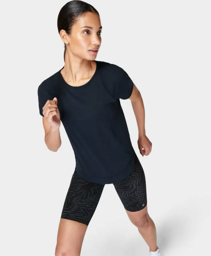 Sweaty Betty Breathe Easy Running Tee Black Clothing TShirts