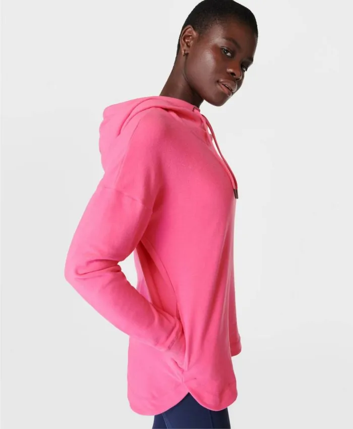 Sweaty Betty Escape Luxe Fleece Hoodie Camellia Pink Clothing Sweatshirts Hoodies