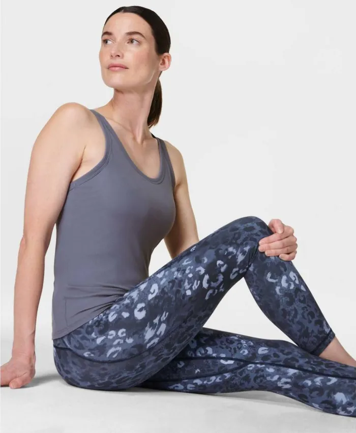Sweaty Betty Super Soft 78 Yoga Leggings Blue Leopard Shadow Print Clothing 78 Length Sweaty Betty Super Soft 78 Yoga Leggings Blue Leopard Shadow Print Clothing 78 Length