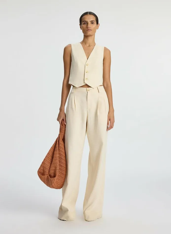 Swim Women ALC Maxwell Stretch Linen Vest Bone Swim Women ALC Maxwell Stretch Linen Vest Bone