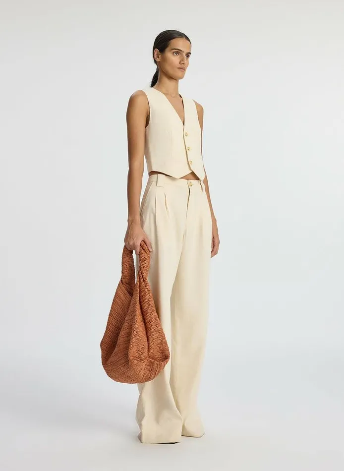 Swim Women ALC Maxwell Stretch Linen Vest Bone Swim Women ALC Maxwell Stretch Linen Vest Bone