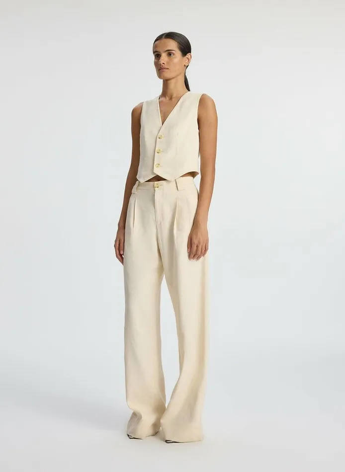Swim Women ALC Maxwell Stretch Linen Vest Bone Swim Women ALC Maxwell Stretch Linen Vest Bone