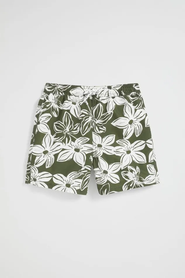 Swimwear Boy Seed Heritage Tropical Flower Boardshort Crocodile Green