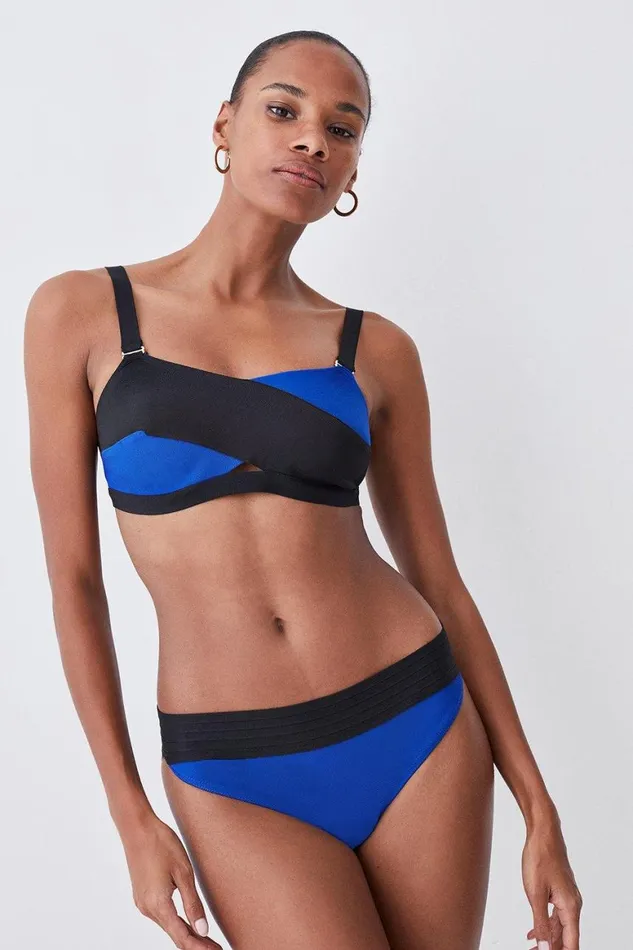 Swimwear Women Karen Millen Bandage Colour Block Bikini Bottoms Cobalt