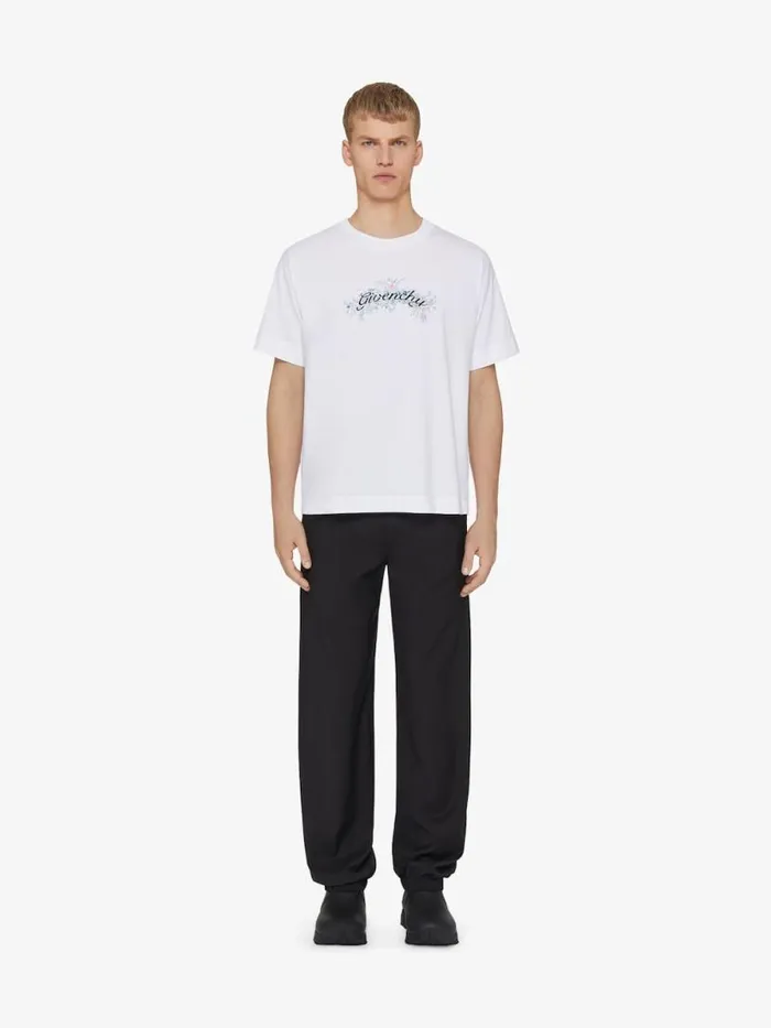 TShirt In Cotton Flowers White Men Givenchy TShirts