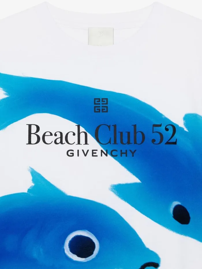 TShirt In Cotton With Fish Print White Kids Givenchy