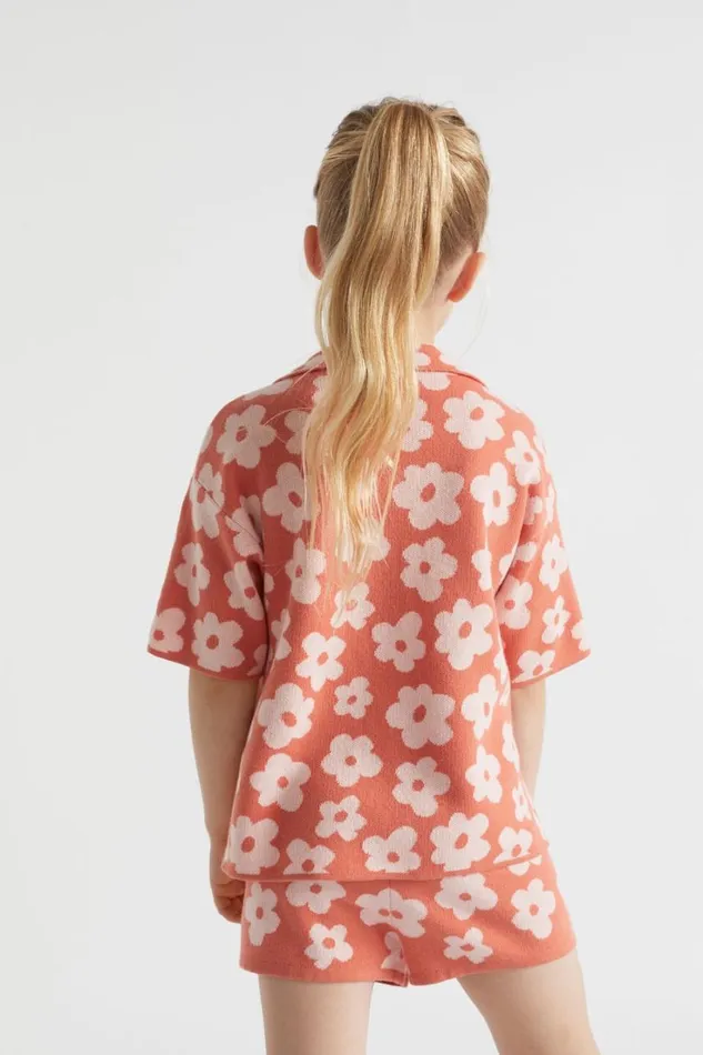 TShirts and Tops Girl Seed Heritage Knit Jacquard Shirt Red Clay