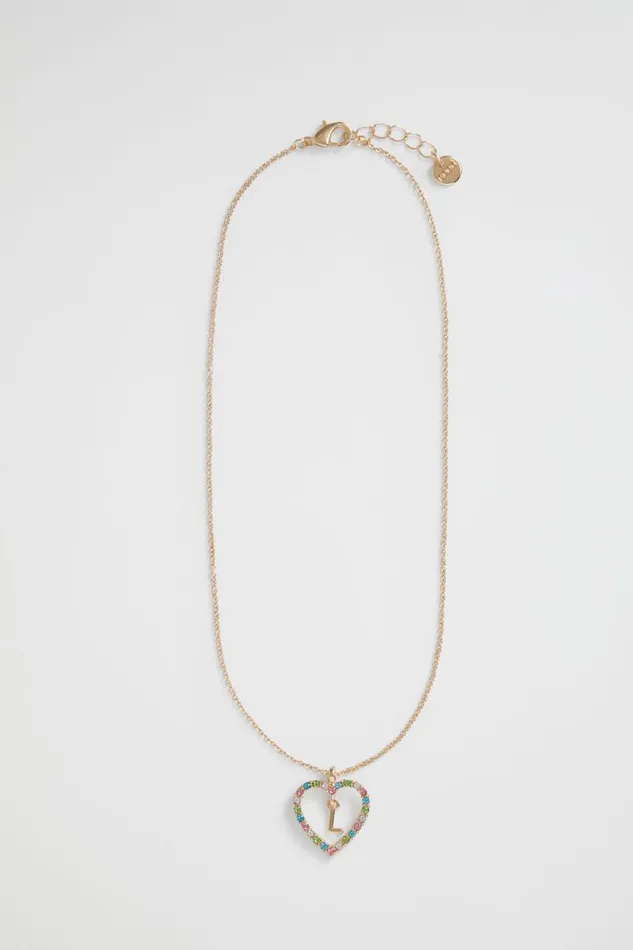 The AZ Of Initials Girl Seed Heritage Rainbow Heart Initial Necklace L