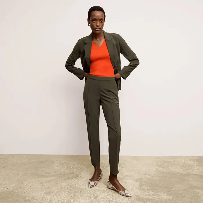 The Colby Travel Pant 8211 OrigamiTech Olive Pants M M LaFleur Women