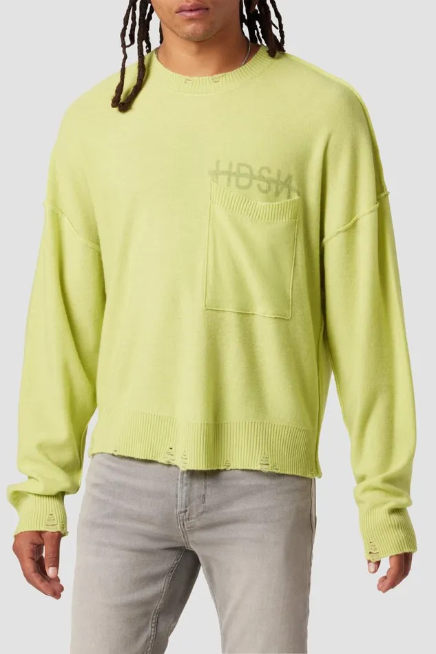 Tops and Sweaters Men Hudson Jeans Crew Neck Sweater Lime